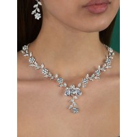 Комплект колье и серьги свадебные 'Вильена', женская бижутерия на шею, набор на свадьбу, выпускной, праздник, мероприятие, в подарок