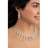 Комплект колье и серьги свадебные с жемчугом 'Росса', женская бижутерия на шею, набор на свадьбу, выпускной, праздник, мероприятие, в подарок