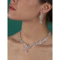 Комплект колье и серьги свадебные 'Эрмосо', женская бижутерия на шею, набор на свадьбу, выпускной, праздник, мероприятие, в подарок