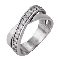 Кольцо 'Сплетение', посеребрение, 17,5 размер