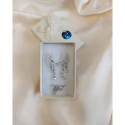 ShamEL JEWELRY ELEGANCE Комплект украшений/ серьги каффы и кольцо / фианиты / кольцо / украшения / подарок на 8 марта /
